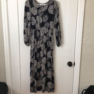 Modcloth Dahila printed long sleeved maxi dress